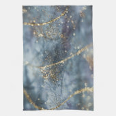 Blue Gold Glitter Glam 1 Geschirrtuch (Vertikal)