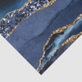 Blue Gold Glitzer Agate Marble Trendy Decoupage Seidenpapier (Detail)