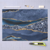 Blue Gold Glitzer Agate Marble Trendy Decoupage Seidenpapier (Handwerk)