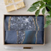 Blue Gold Glitzer Agate Marble Trendy Decoupage Seidenpapier (Geschenk)