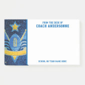 Blue Gold Glitzer American Football Coach Vathers Post-it Klebezettel (Vorderseite)