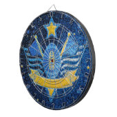 Blue Gold Glitzer American Football Jersey MVP Dartscheibe (Vorderseite rechts)