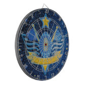 Blue Gold Glitzer American Football Jersey MVP Dartscheibe (Vorderseite Links)