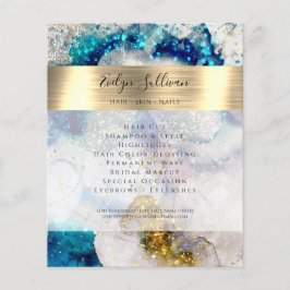 Blue Gold Glitzer Aquarell Flyer