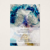 Blue Gold Glitzer Aquarell Schmuckkarte (Rückseite)