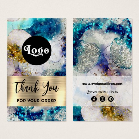 Blue Gold Glitzer Aquarellpackung (Vorne & Hinten)