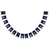 Blue Gold Glitzer Birthday Bunting Flags Wimpelkette (Alle)