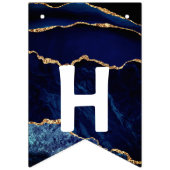 Blue Gold Glitzer Birthday Bunting Flags Wimpelkette (Zweite Fahne)