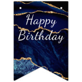 Blue Gold Glitzer Birthday Bunting Flags Wimpelkette (Erste Fahne)