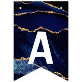 Blue Gold Glitzer Birthday Bunting Flags Wimpelkette (Dritte Fahne)