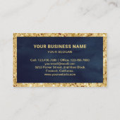 Blue Gold Glitzer Burgundy Stripe Cake Bäckerei Visitenkarte (Rückseite)