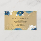Blue Gold Glitzer Business Card Visitenkarte (Rückseite)