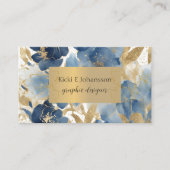 Blue Gold Glitzer Business Card Visitenkarte (Vorderseite)