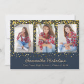 Blue Gold Glitzer Class 2024 Abschluss (Vorderseite)