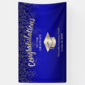 Blue Gold Glitzer Class of 2024 Abschluss Banner (Vertikal)