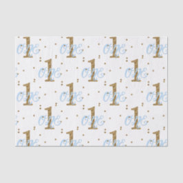 Blue & Gold Glitzer Confetti 1. Geburtstag Party Seidenpapier