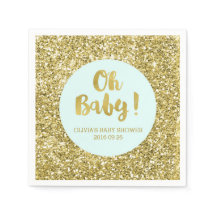 Blue Gold Glitzer Confetti Oh Baby Dusche