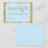 Blue Gold Glitzer Diaper Raffel Ticket Begleitkarte (Vorne/Hinten)