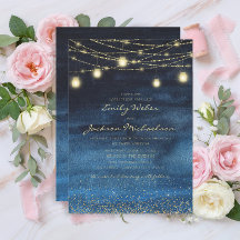 Blue Gold Glitzer Fairy Lights Hochzeit