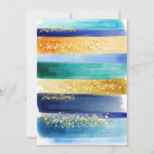 Blue & Gold Glitzer Graduation Party Einladung (Rückseite)