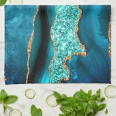 Blue Gold Glitzer Küchentuch (Gefaltet)