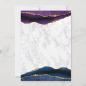 Blue Gold Glitzer Lila Agate Wedding Einladung (Rückseite)