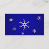 Blue, Gold Glitzer LOOK Snowflakes Placecards Platzkarte (Rückseite)