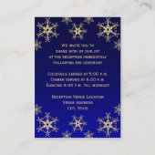 Blue, Gold Glitzer LOOK Snowflakes Umschließungska Begleitkarte (Rückseite)