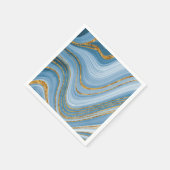 Blue Gold Glitzer Marble Elegante Abstrakt Serviette (Ecke)