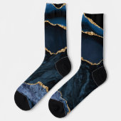 Blue Gold Glitzer Marmorsocken Socken (Linkes Detail)