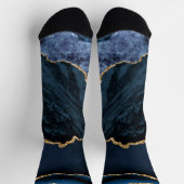 Blue Gold Glitzer Marmorsocken Socken (Oben)