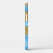 Blue Gold Glitzer Monogram Initial Case-Mate iPhone Hülle (Rückseite / Rechts)