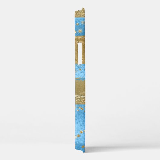 Blue Gold Glitzer Monogram Initial Case-Mate iPhone Hülle (Rückseite / Rechts)