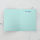 Blue Gold Glitzer Rain Happy Rentiment Card Karte (Innenseite)