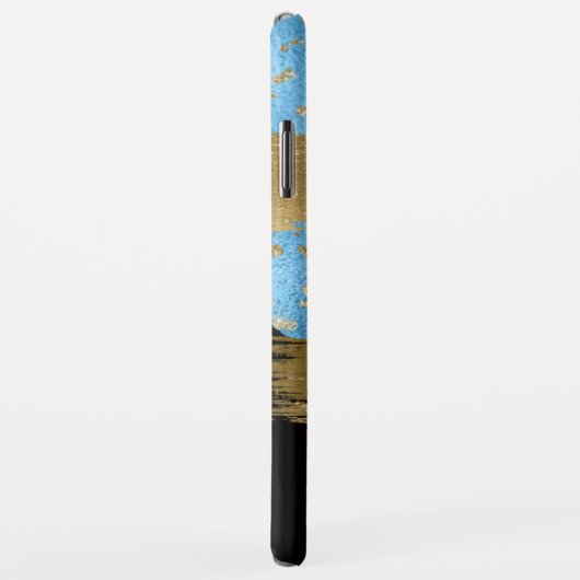 Blue Gold Glitzer Script Mit Monogramm Case-Mate iPhone Hülle (Hinten/Rechts)