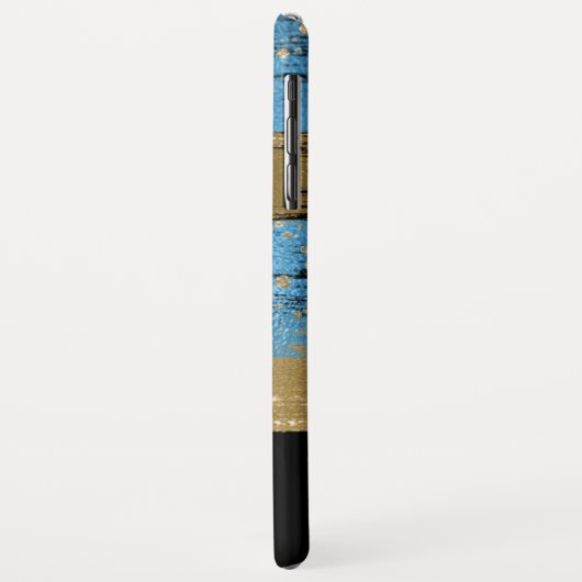 Blue Gold Glitzer Script Mit Monogramm Case-Mate iPhone Hülle (Hinten/Links)