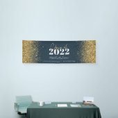 Blue Gold Glitzer Skriptklasse des Abschlusses  Banner (Messeveranstaltung)
