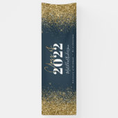 Blue Gold Glitzer Skriptklasse des Abschlusses  Banner (Vertikal)