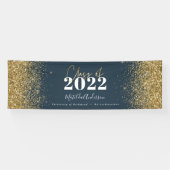 Blue Gold Glitzer Skriptklasse des Abschlusses  Banner (Horizontal)