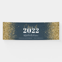 Blue Gold Glitzer Skriptklasse des Abschlusses Banner