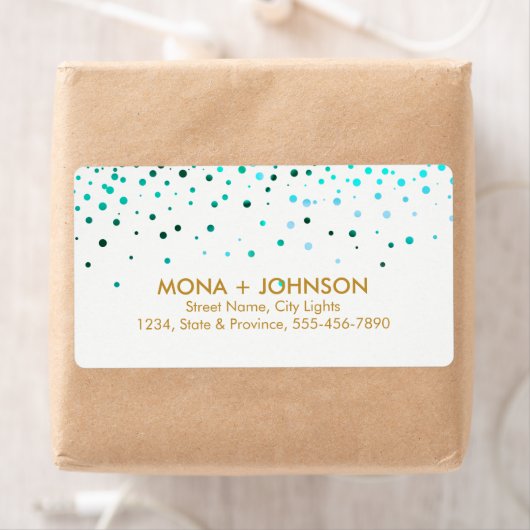 Blue Gold Glitzer Sparkle Confetti Dots Modern (Insitu)