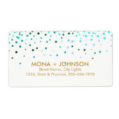 Blue Gold Glitzer Sparkle Confetti Dots Modern (Vorne)