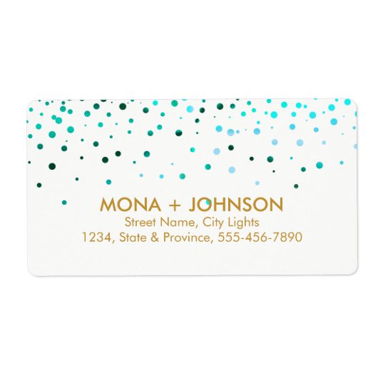 Blue Gold Glitzer Sparkle Confetti Dots Modern (Vorne)