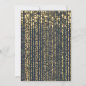 Blue Gold Glitzer String Light Wedding Einladung (Rückseite)