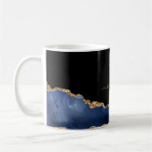 Blue Gold Glitzern Agate Geode Monogram Kaffeetasse (Links)