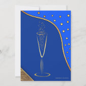 Blue Gold Glitzern Foto Retirement Partys Einladung (Rückseite)