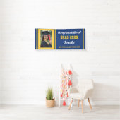 Blue Gold Glückwunschs Grad Custom Foto Abschluss Banner (Insitu)