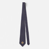 Blue Gold Golf Ball Icon Necktie Krawatte (Vorderseite)