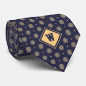 Blue Gold Golf Ball Icon Necktie Krawatte (Gerollt)
