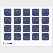 Blue Gold Grad Typography Graduation Sticker (Blatt)